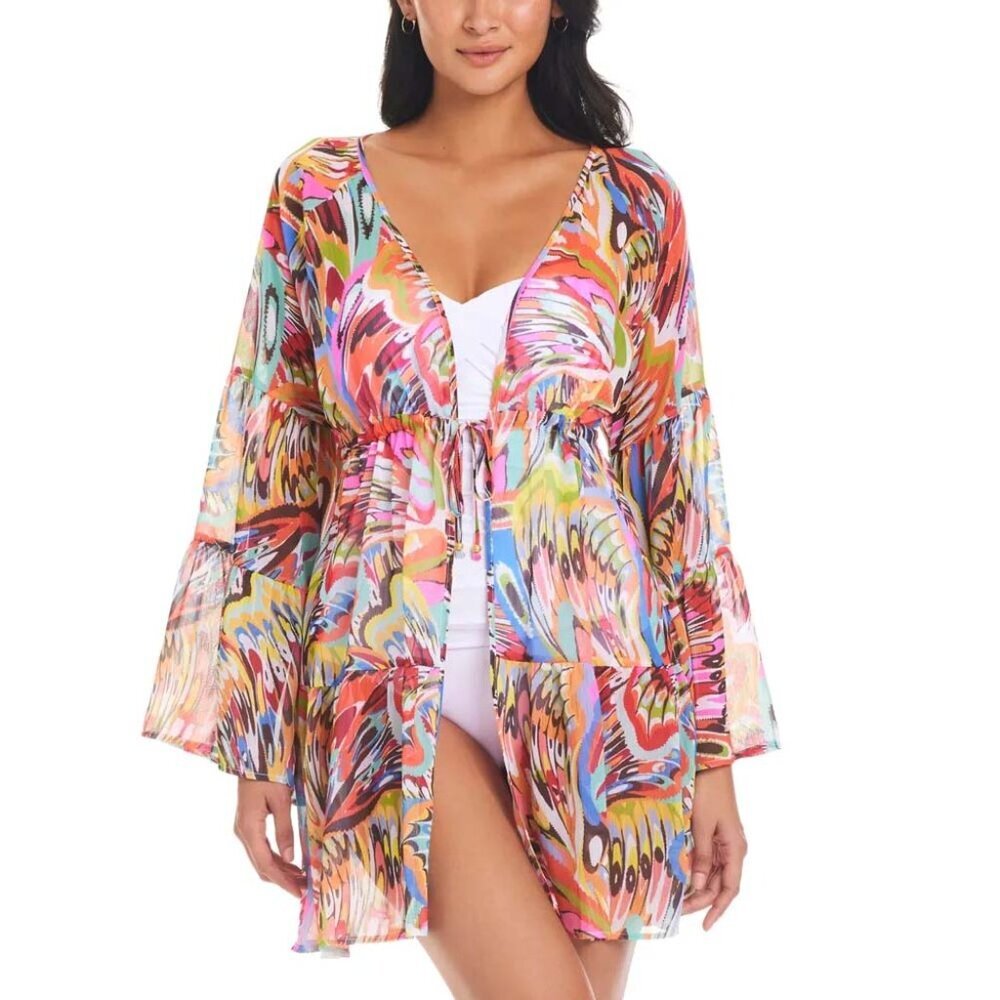 Bleu by Rod Beattie Break The Mold Caftan Coverup Medium New Vacation Tropical